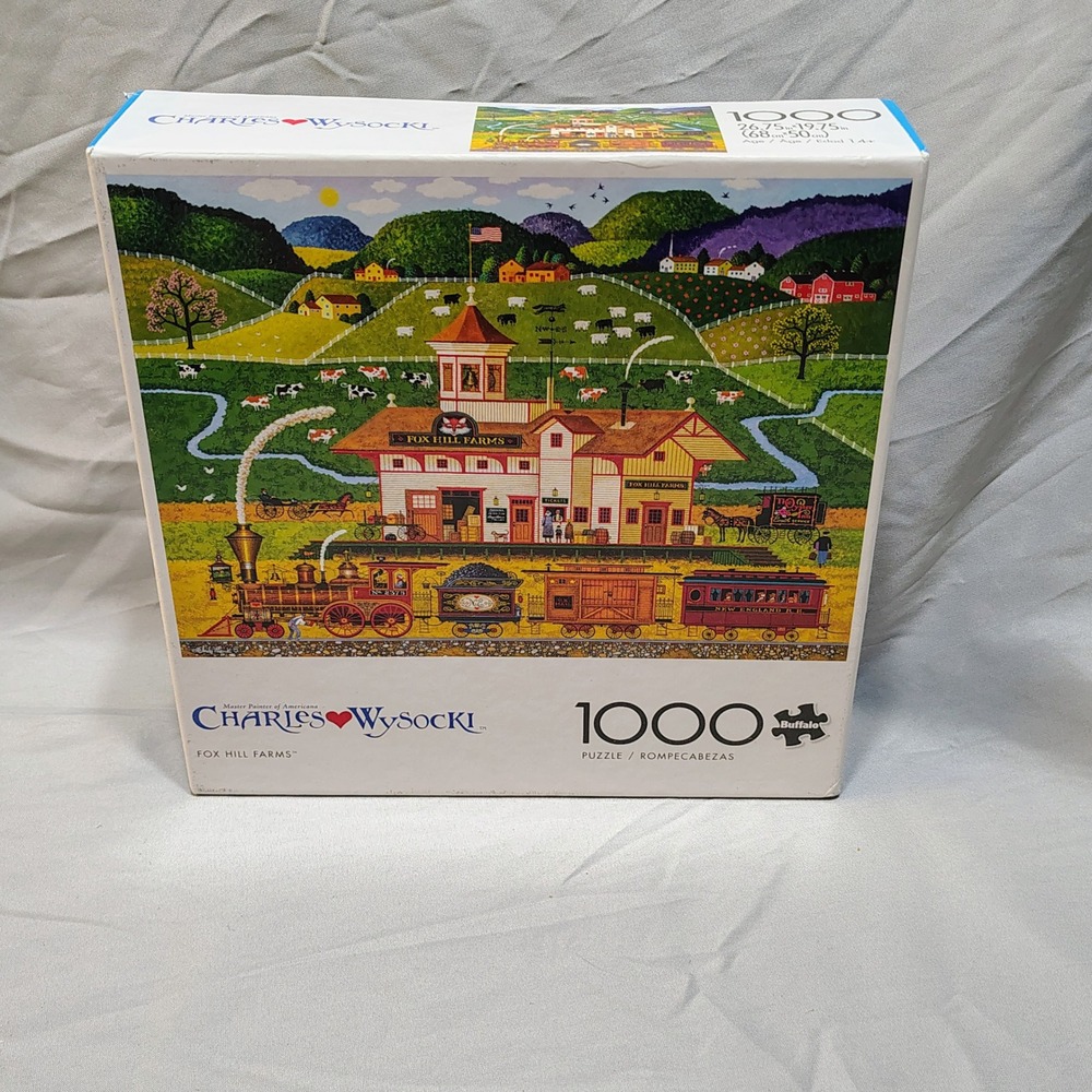 Charles Wysocki Fox Hill Farms‎ 1000 Piece Jigsaw Puzzle Buffalo Games Complete